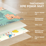 Foldable Baby Play Mat – Reversible Dinosaur Foam Crawling Mat, 177 x 146 cm
