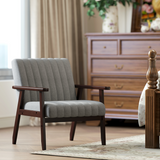 HOMCOM Modern Upholstered Accent Armchair with Padded Seat & Armrests – Bedroom or Living Room, Grey