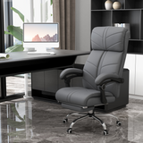 Vinsetto Heated Massage Office Chair with 4-Point Vibration, Footrest & Remote – Grey PU Leather