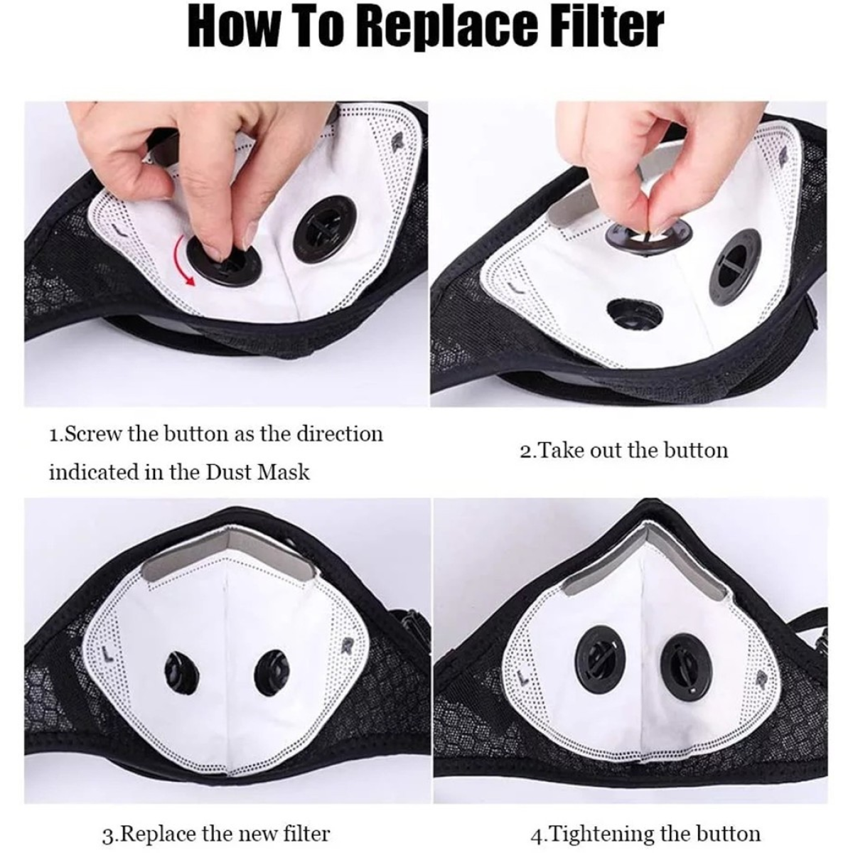 Reusable Half Face Mask with Activated Carbon Filters – Cycling & Outdoor Sports Face Cover, Grey