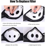 Reusable Half Face Mask with Activated Carbon Filters – Cycling & Outdoor Sports Face Cover, Grey