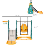Kids Swing and Slide Set with Adjustable Swing & Basketball Hoop – Toddler Garden Play Set