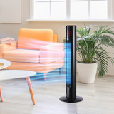 HOMCOM Freestanding Tower Fan with Oscillation, Multiple Speeds & Timer – 96cm Slim Cooling Fan, Black