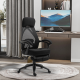 Vinsetto Reclining Swivel Office Chair with Footrest, Mesh Back & 165° Recline – Home Office Nap Chair