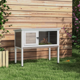 PawHut Large Elevated Wooden Rabbit Hutch with Asphalt Roof and Removable Tray – Indoor Outdoor Pet House