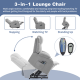 Electric Riser Recliner Chair with 8-Point Massage & Heat – Grey Fabric Lift Chair for Less Mobile Users