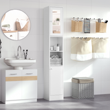 kleankin Tall Bathroom Tallboy Cabinet with Mirror & Shelves – Space-Saving Corner Storage