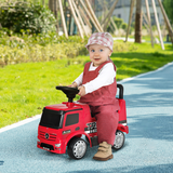HOMCOM 3-in-1 Kids Ride-On Mercedes Truck with Under-Seat Storage – Push Along Walker for 12-36 Months, Red