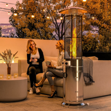 Outsunny 11 KW Gas Patio Heater with Tip-Over Switch, Pulse Ignition & Wheels – Propane, Silver