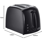 Russell Hobbs Textures 2-Slice Toaster 850W with Wide Slots & Variable Browning – Black, 21641