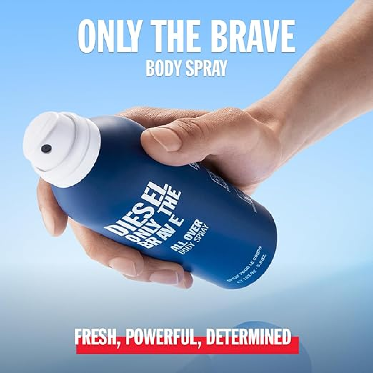 Diesel Only The Brave Body Spray for Men, 200ml – Citrus, Woody & Amber Fragrance