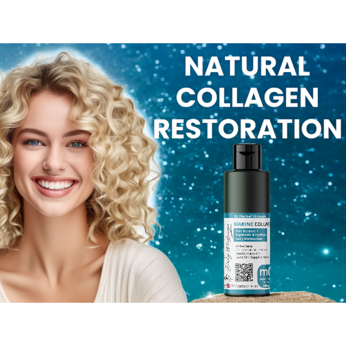 DR HERBAL Daily Moisturiser 75ml with Marine Collagen, Caviar Extract & Sea Kelp – Hydrating Skincare