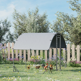 PawHut Galvanised Steel Chicken Run with Canopy Cover and Lockable Door – 2.8 x 1.9 x 2 m Hen House