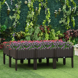 Outsunny 6-Piece Stackable Raised Flower Bed with Drainage Holes – Vegetable & Herb Planter Boxes