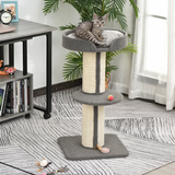 PAWHUT 91cm Cat Tree with Sisal Scratching Post and Plush Top Perch – Kitten Activity Tower, Lamb Cashmere Style