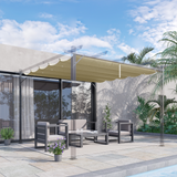 Outsunny Replacement Pergola Canopy with Drainage Holes – Beige Polyester Shade Cover for 4 x 3m Pergola