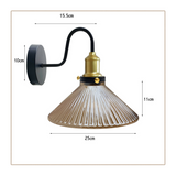 Industrial Amber Glass Shade Wall Light