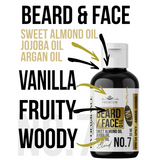 LIVFRAGRANCE Beard & Face Oil Blend No.7 50ml – Vanilla, Fruity & Woody Scented Grooming Oil