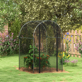 Outsunny Fruit Cage Plant Protection Tent with Zipped Door and Tear-Resistant Mesh, 1.2 x 1.2 x 1.9m, Black