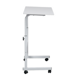 Removable E1 Chipboard & Steel Side Table with Adjustable Height – Home & Office, White, 80 x 40 cm