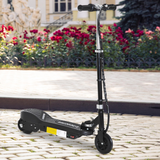 HOMCOM Folding Kids Electric Scooter with 12V Batteries, Front Brake & PU Wheels – E-Scooter for Ages 7–14