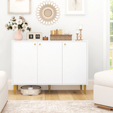 HOMCOM White Sideboard with Adjustable Shelves & Cupboard Storage – Multi-Use Storage Cabinet