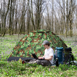 Outsunny 2 Person Dome Camping Tent with Mesh Windows & Storage Pocket – Hiking Tent, Multicoloured