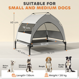 Elevated Dog Bed with Removable Three-Sided Canopy & Storage Bag – Breathable Pet House for Small to Medium Dogs