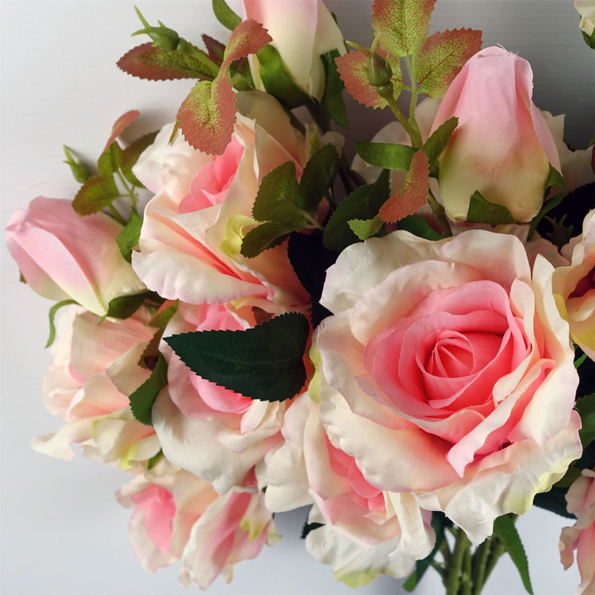 80cm Artificial Pink Rose Stem – 3 flowers
