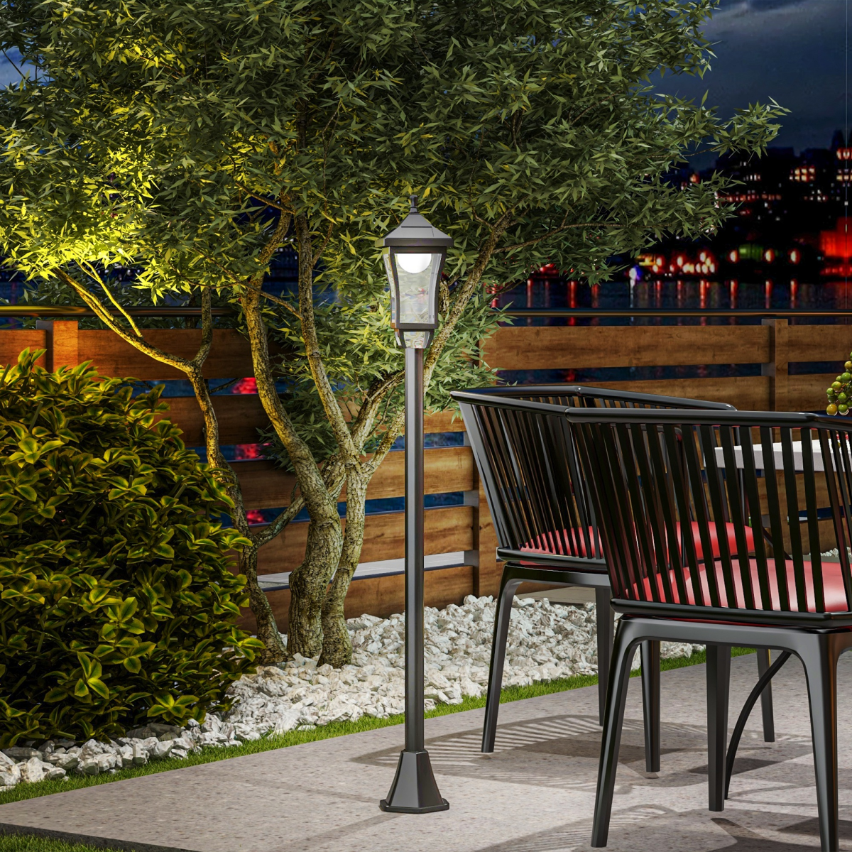 Outsunny 1.3m LED Garden Lamp Post, IP44