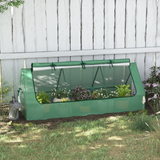 Outsunny Portable Small Polytunnel Greenhouse with Mesh Windows and Top Opening, 240 x 90 x 90cm