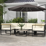 Outsunny 14-Piece Replacement Garden Seat & Back Cushion Set with Zipped Covers, Cream White