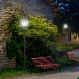 Outsunny 1.77m Free-Standing Solar LED Lamp Post with Six LEDs & IP44 Rating – Garden Light, Black