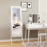 Tall Freestanding Dressing Mirror with Adjustable Tilt White
