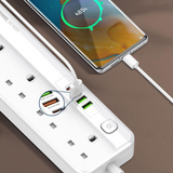 WYEFLUX Extension Socket with 10A Outlets and USB PD & QC3.0 Charging Ports – 2500W Max Power Strip