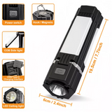 Rechargeable Foldable LED Camping Lantern with Magnetic Base & Hook – Outdoor Work Light, Black