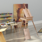 HOMCOM Folding Wooden Tripod French Art Easel with Drawing Board – Adjustable, Portable Painting Stand