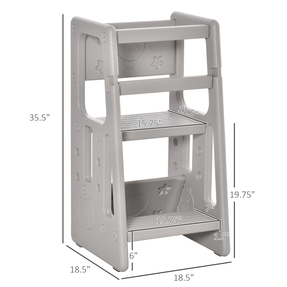 Adjustable Height Kitchen Step Stool with Non-Slip Surface – Compact 3-Height Home Helper