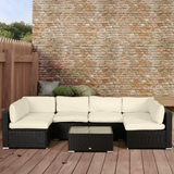 Outsunny Replacement Cushion Covers for Outdoor Rattan Furniture – Zip Fastening Polyester, Beige