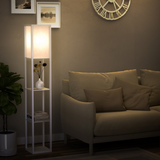 Storage Shelf Floor Lamp – White
