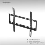 LEADZM TMW4040 TV Wall Mount Bracket for 26-55 Inch TVs with Spirit Level – 50kg Capacity, Black