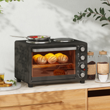 HOMCOM 28L Countertop Toaster Oven with 2 Hot Plates – Grill, Roast & Bake, 2600W