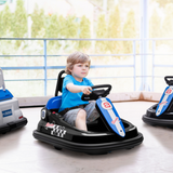 HOMCOM 6V Kids Bumper Car with 360-Degree Rotation, 2 Speeds, Music, Horn & Light Strips – Ride-On Waltzer Car