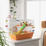 Hamster Cage with Running Wheel, Ramps, Platforms and Hut – Small Pet Cage for Dwarf Hamsters and Gerbils