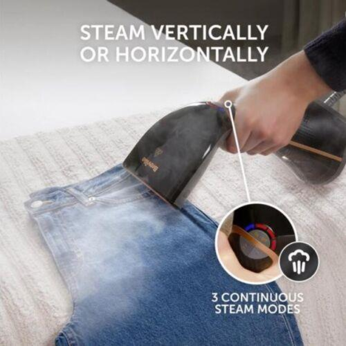 Breville EliteTEMP 1500W Handheld Garment Steamer with 3 Steam Settings & 240ml Tank – Refurbished