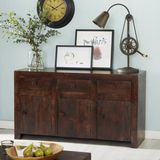 Toko Dark Mango Wood Large Sideboard with Cupboard & Drawer Storage – Contemporary Dining Room Furniture