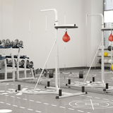 HOMCOM Free-Standing Speed Bag Platform with Adjustable Height – Steel Boxing Punch Bag Stand for Home Training