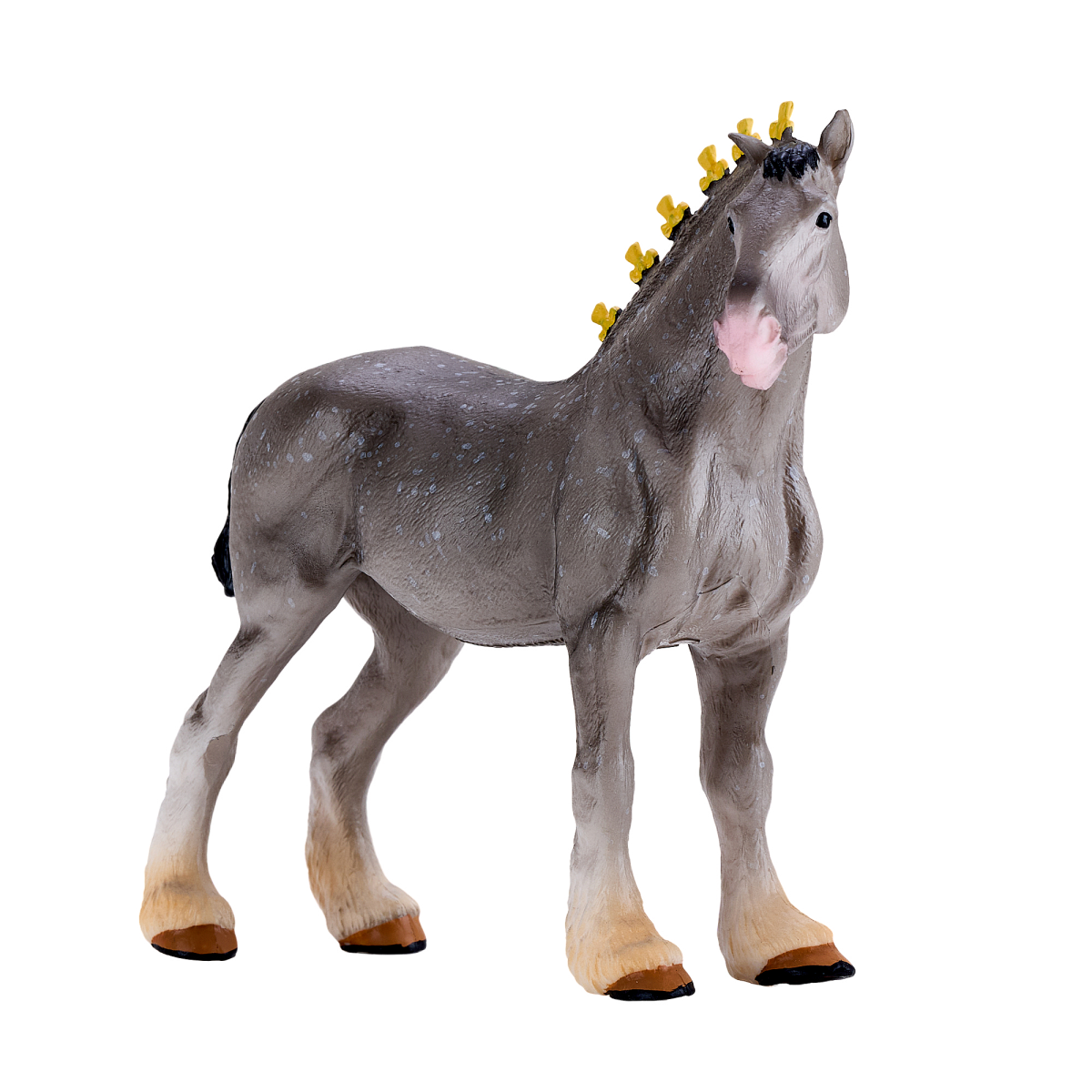 Mojo Fun Shire Horse Toy Figurine, Dapple Grey – Hand-Painted Horse Model