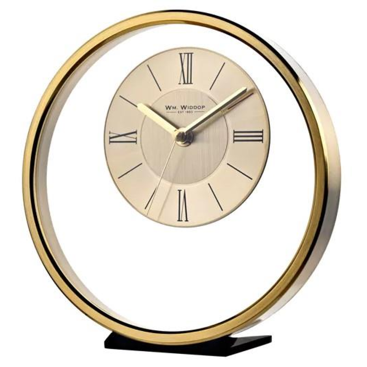 Widdop Round Mantel Clock with Roman Dial & Quartz Movement – Traditional Glass-Fronted Timepiece, Silver