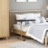 HOMCOM C-Shaped Mobile Sofa & Bedside Table with Lockable Casters – Laptop Side Table